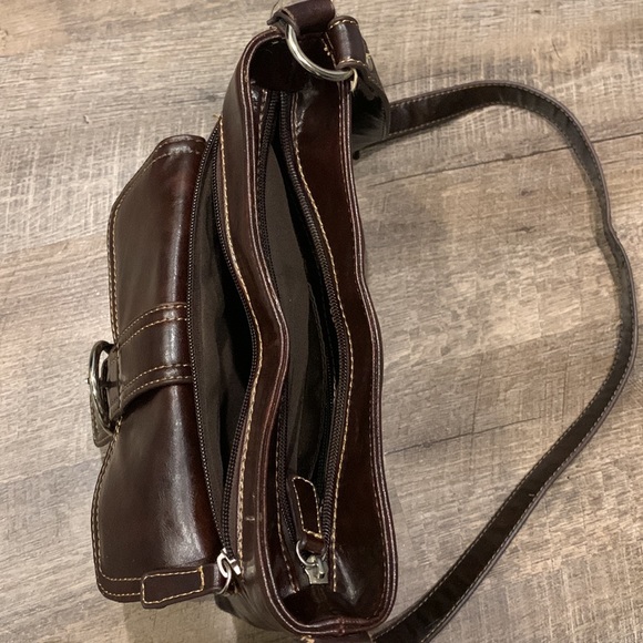 Vintage Minelli Italy Four Compartment Purse crossbody organizer bag, Brown - Picture 14 of 15